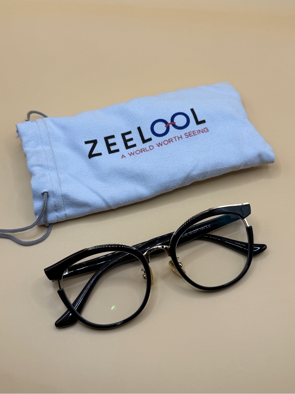 Zeelool Cat Eye Black Glasses Frame, No Prescription